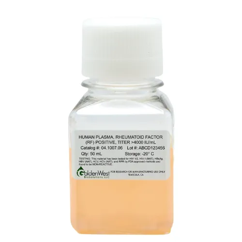 Human Plasma, Rheumatoid Factor (RF) Positive, Ultra-Highest Titer >4000 IU/mL