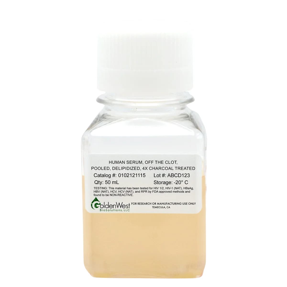 Human Serum, Off the Clot, 4x Charcoal Treated 4