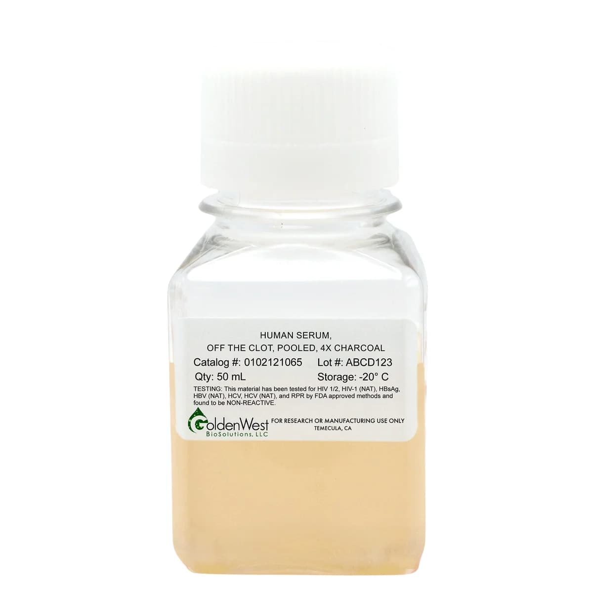 Human Serum, Off the Clot, 4x Charcoal Treated 2