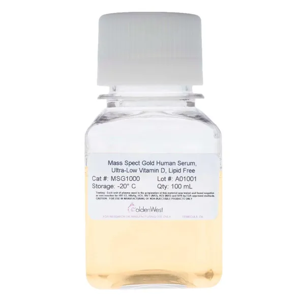 MSG1000: Mass Spect Gold Human Serum, Ultra-Low Vitamin D, Lipid Free