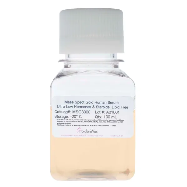 MSG3000: Mass Spect Gold Human Serum, Ultra-Low Hormones & Steroids, Lipid Free
