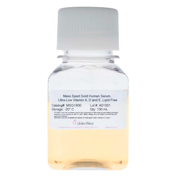 MSG1800: Mass Spect Gold Human Serum, Ultra-Low Vitamin A, D & E, Lipid Free