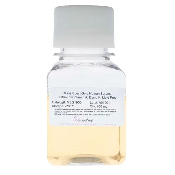 MSG1900: Mass Spect Gold Human Serum, Ultra-Low Vitamin A, E, & K, Lipid Free